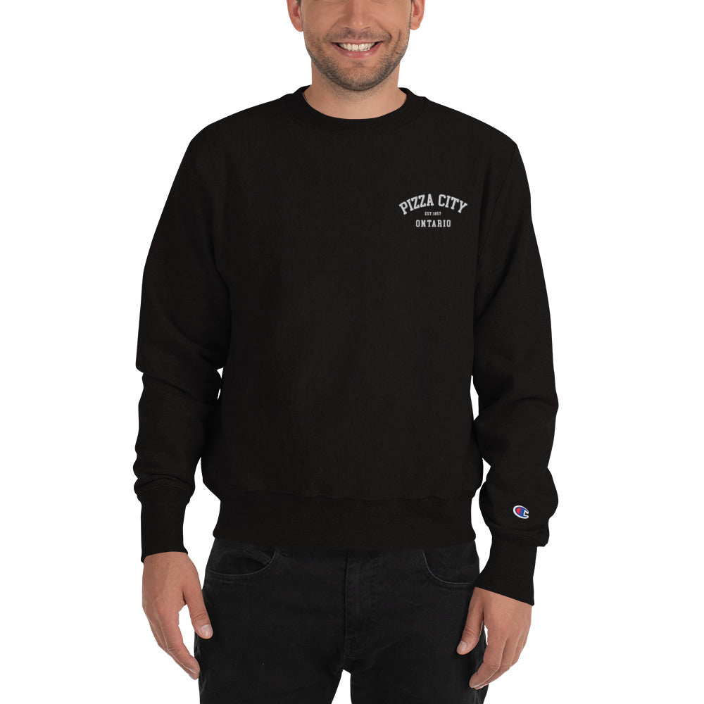 Champion X Pizza City Collab Embroidered Sweater (Black)